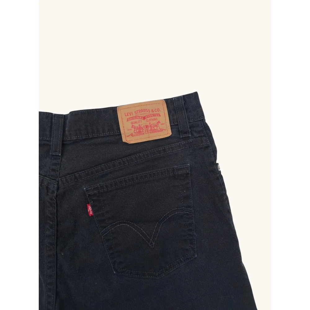 Levis Classic Jeans Stretch Black Denim Cut Off Shorts Womens 12 MIS High Rise